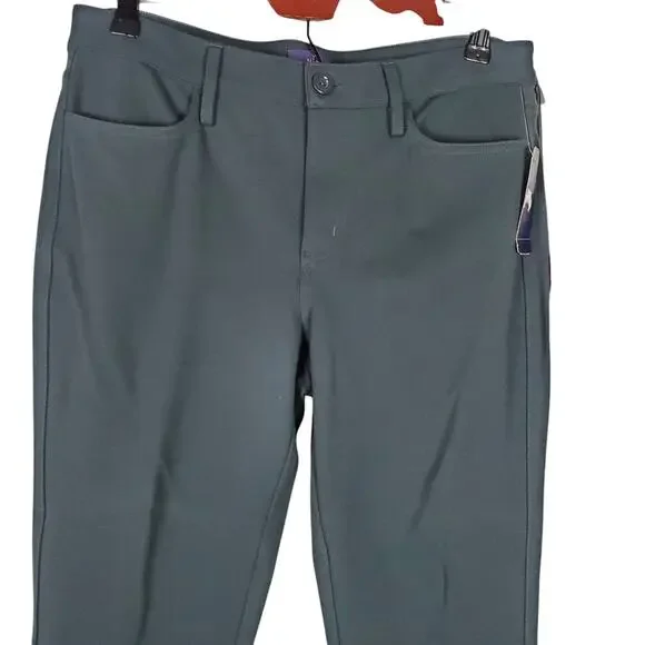 NEW NYDJ Cindy Trouser Pant Ponte Knit Womens Sz 8 Petite Gray Slim Leg Stretch - Picture 2 of 13